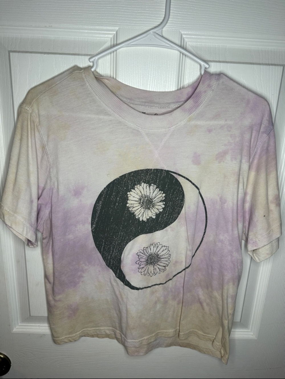 Rebellious One Soft Pastel Ribbed Neck Tee - Lavender Tint